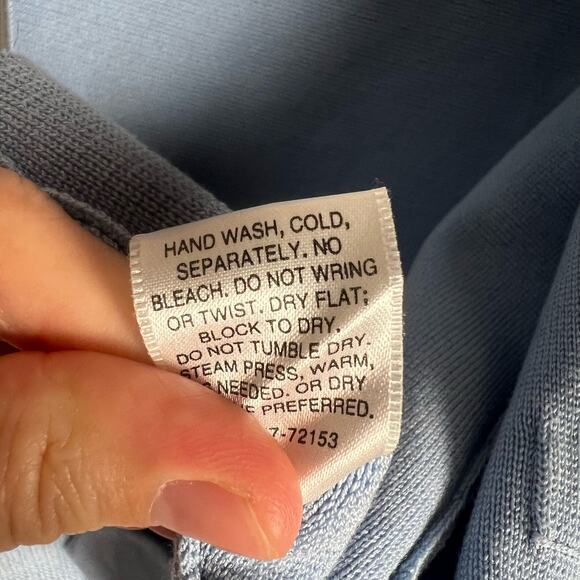 Pendleton Blue White Striped Silk Blend Open Cardigan Sweater Size PS - Picture 9 of 9